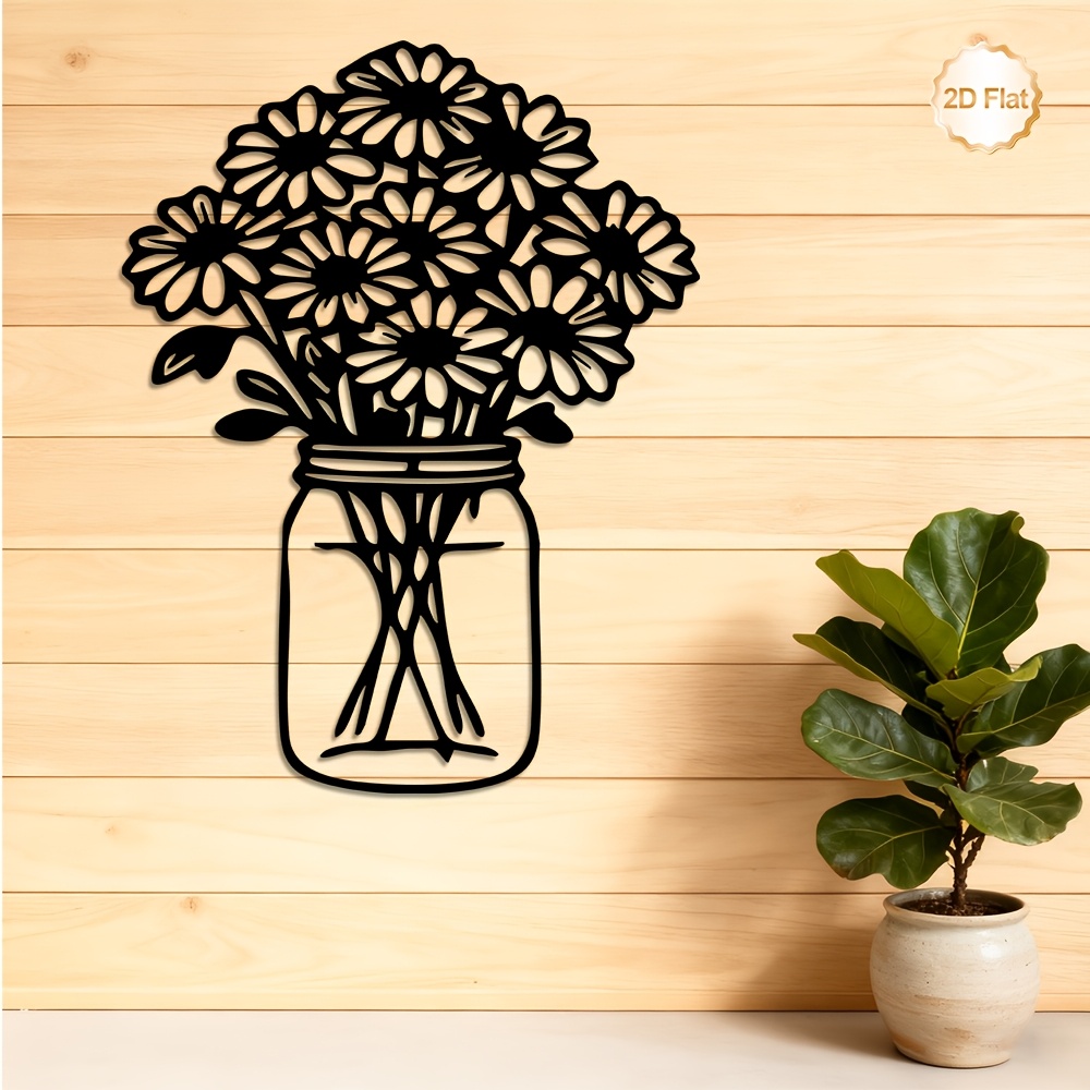Lighting Metal Wall Decor - CIFBUY Metal Wall Art Daisy Bouquet