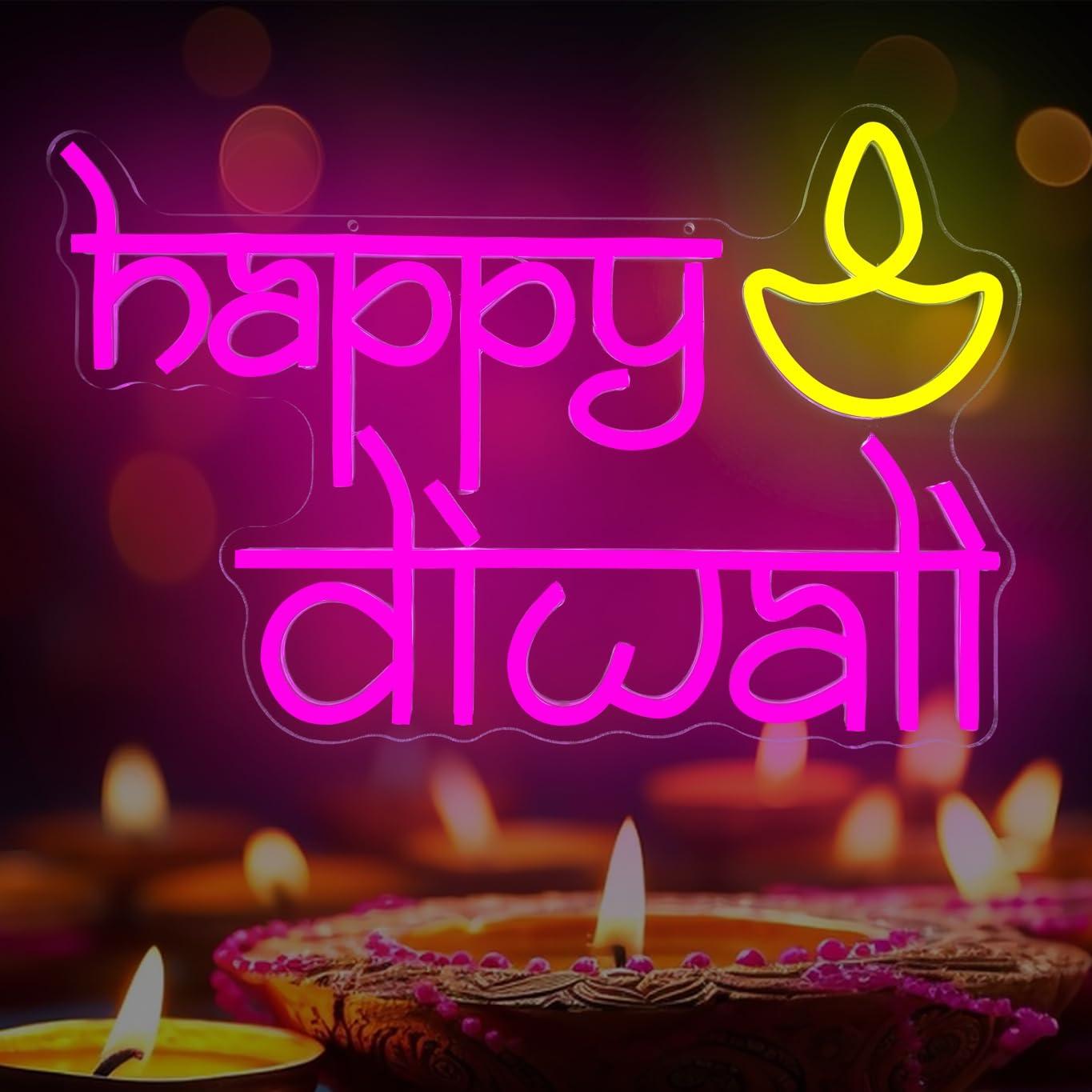 Wall Decor Lighting - Happy Diwali Neon Sign USB Powered
