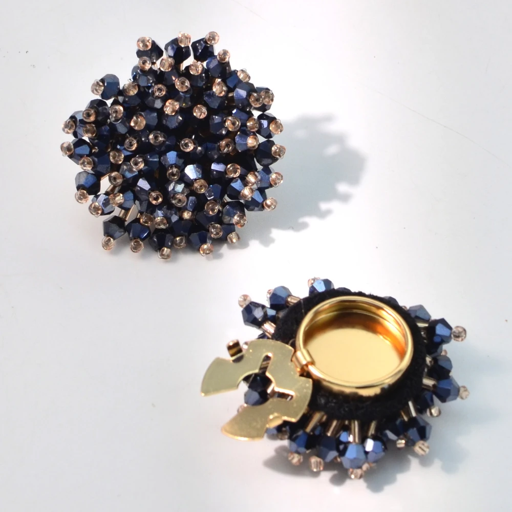 Elegant Decor & Lighting Llc - 2PCS Elegant Button Covers Handmade Beaded
