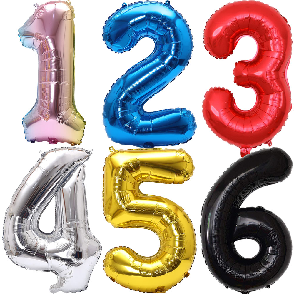 Lighting Mcqueen Decor - 32inch Rainbow Gradient Number Foil Balloon
