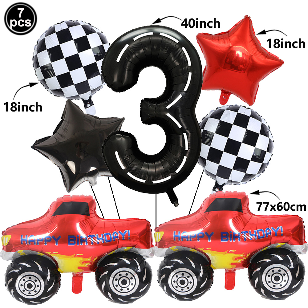 1set Monster Truck Balloons 40 - đánh giá và giá Lighting Mcqueen Decor