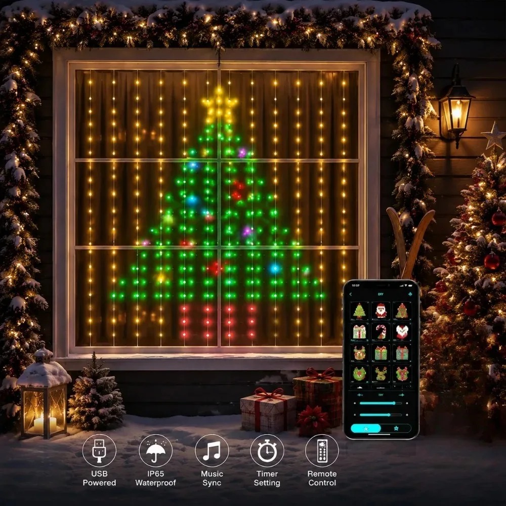 Christmas Light String LED Cur - đánh giá và giá Wall Decor Lighting