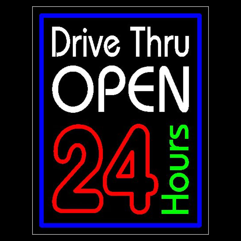 Neon Sign Drive Thru Open 24 H - đánh giá và giá Decor Lighting Opening Hours