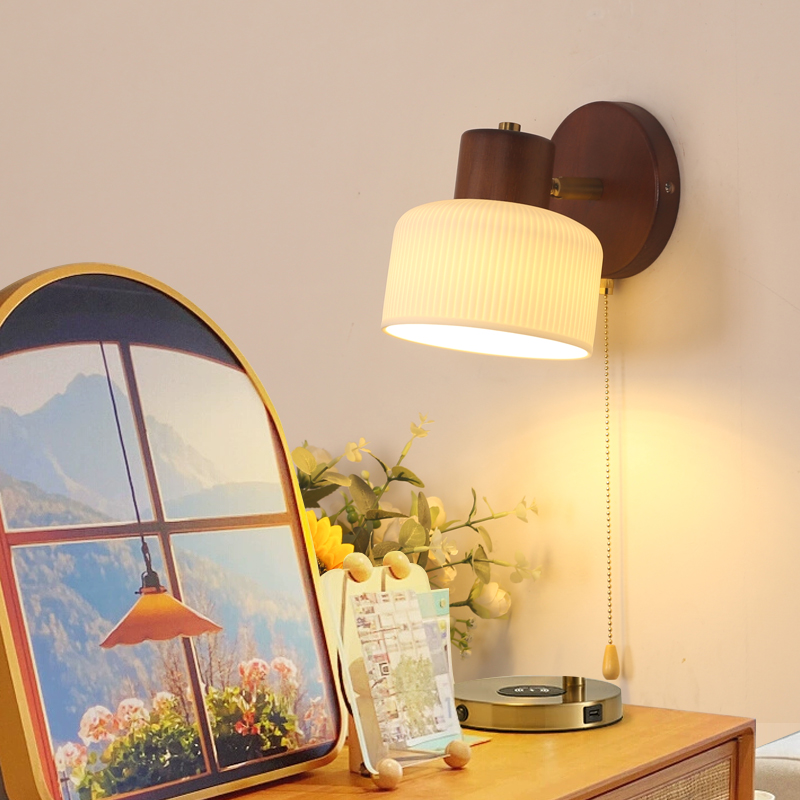 Retro Wood LED Wall Lights Gla - đánh giá và giá Wall Decor Lighting