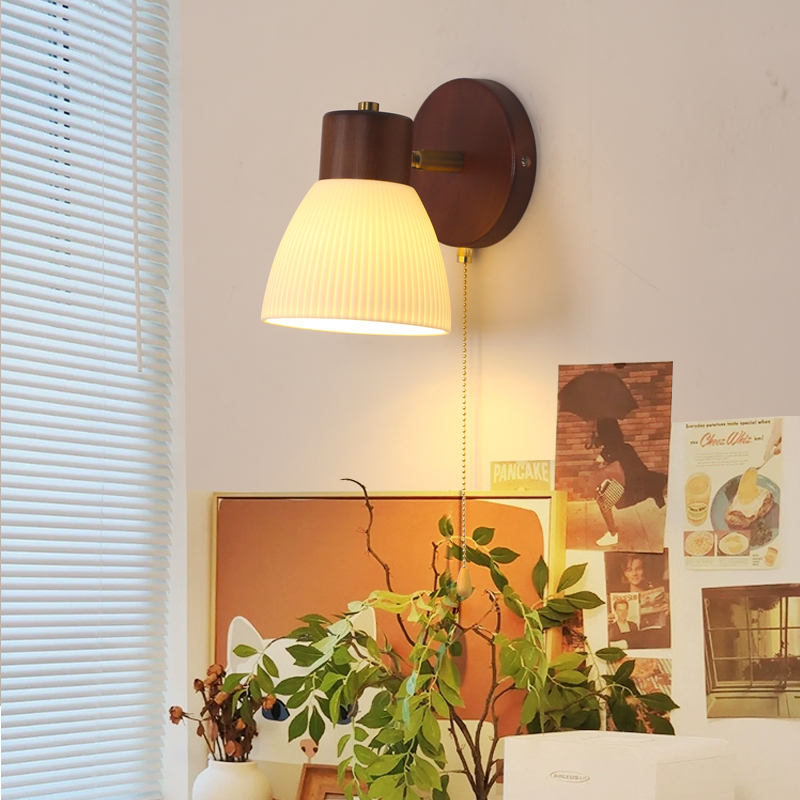 Retro Wood LED Wall Lights Gla - đánh giá và giá Wall Decor Lighting