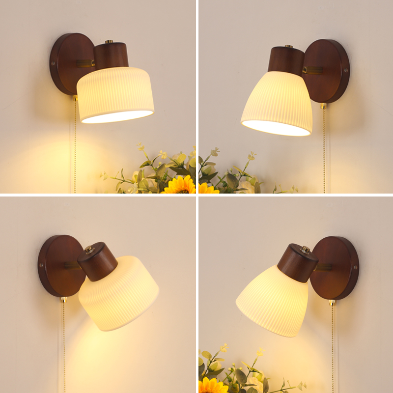 Retro Wood LED Wall Lights Gla - đánh giá và giá Wall Decor Lighting