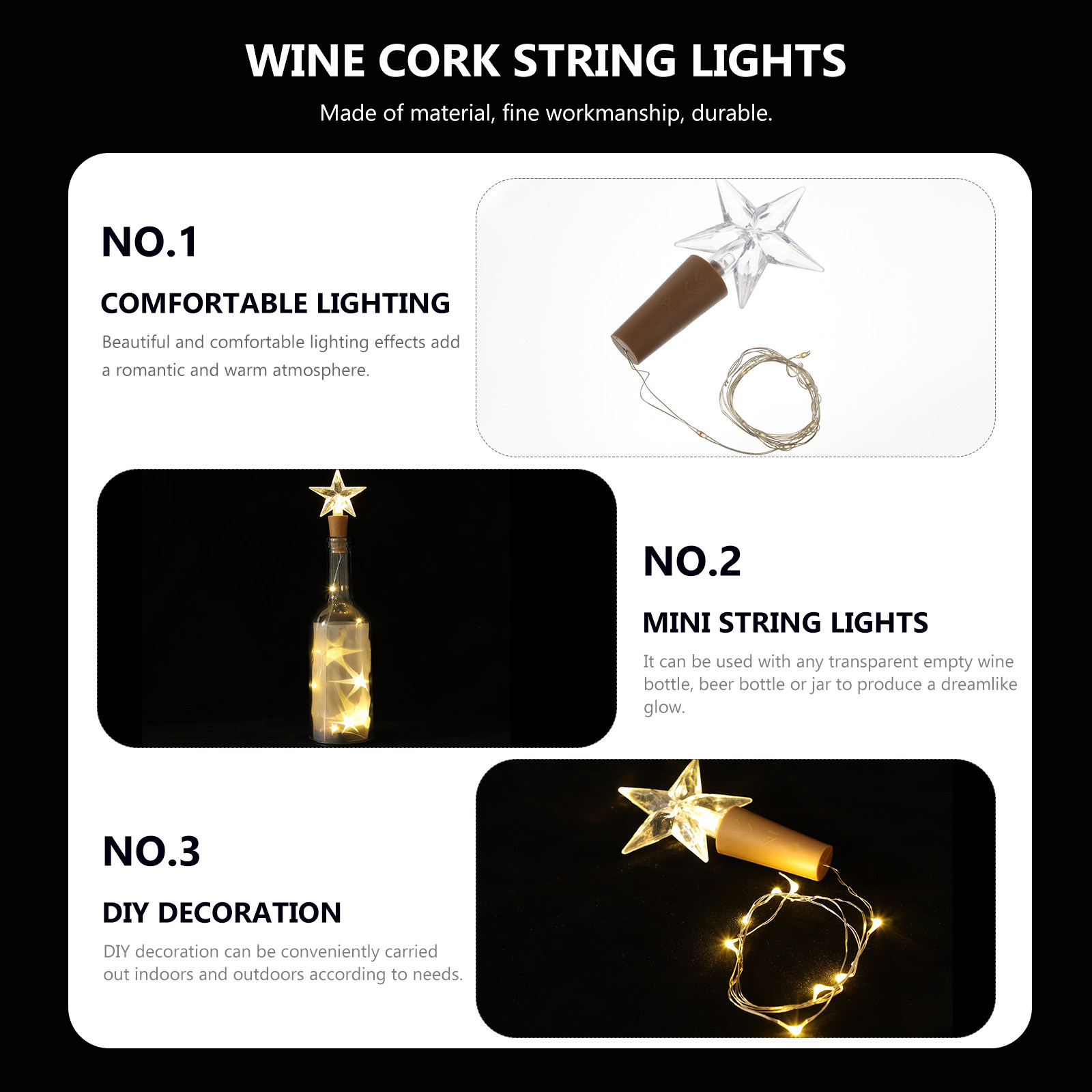 2Pcs Bottle Cork Lights LED Mi - đánh giá và giá Decor Lighting Cork